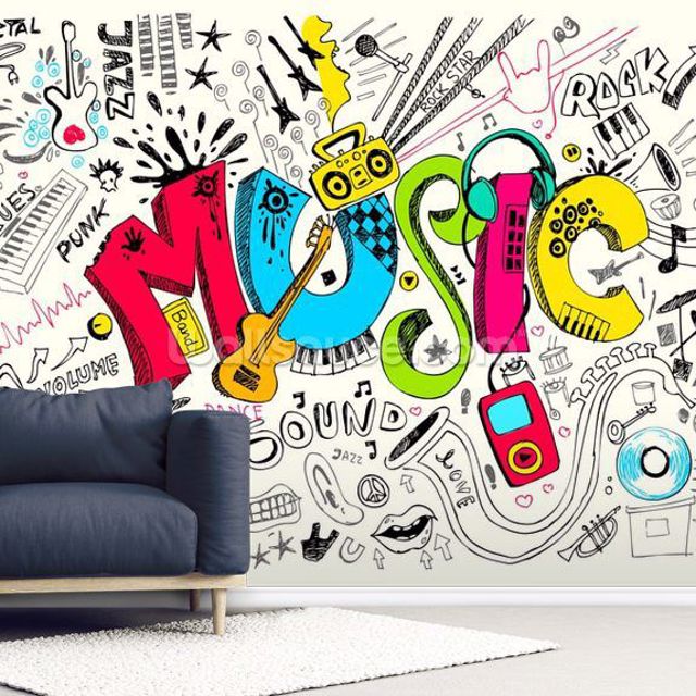 Quick musical doodles. Music Murals.